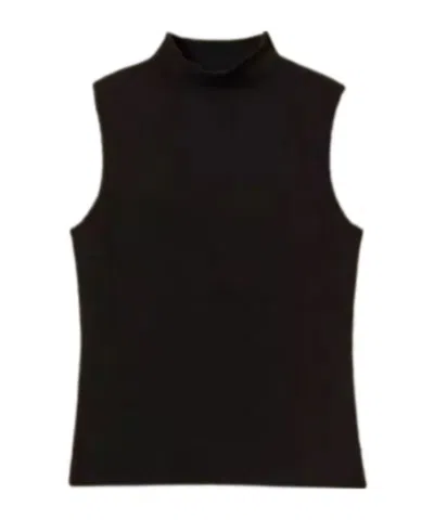 Twinset Sleeveless Turtleneck Knit Top In Brown