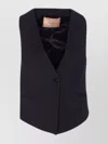 Twinset Sleeveless V-neckline Jacket Back Slit In Blue