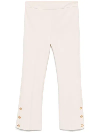 Twinset Slim-fit Trousers In Yellow Cream