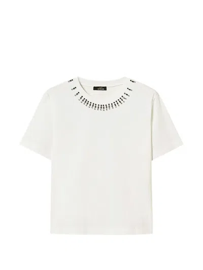 Twinset Slim-fit T-shirt With Embroidery In White