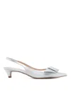 Twinset Twin-set Sling Back Pump In Silver
