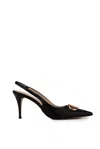 Twinset 60mm Oval T Slingback Pumps In Black
