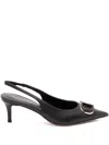 Twinset Twin-set Refined Black Leather Pumps In Black