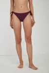 Twinset Slip Bikini Viola Con Fiori Ricamati In As Shown In The Picture
