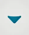 Twinset Slip Brésilien De Bain Avec Fronces In Blue