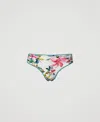 Twinset Brazilian Bikini Bottom With Floral Print In Multi