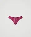 Twinset Lace Brazilian Bikini Bottom In Pink