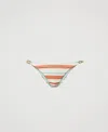 Twinset Striped Bikini Bottom In Orange