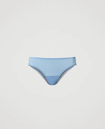 Twinset Slip Brésilien En Dentelle In Blue