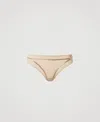 Twinset Slip Brésilien En Tulle In Gray