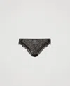 Twinset Slip Brésilien En Tulle Avec Oval T In Black