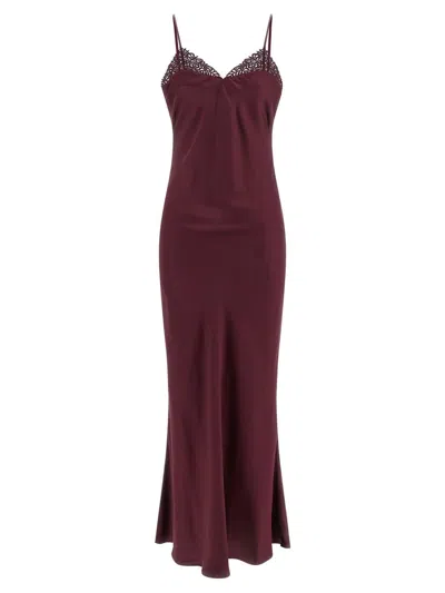 Twinset Slip Dress In Burgundy