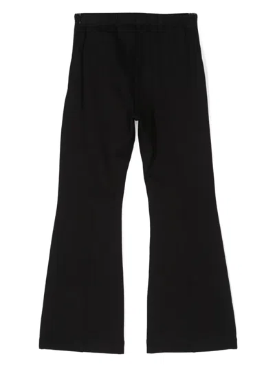 Twinset Kids' Slit-ankles Flared Trousers In Black