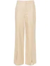 Twinset Slit-hem Straight-leg Trousers In Neutrals