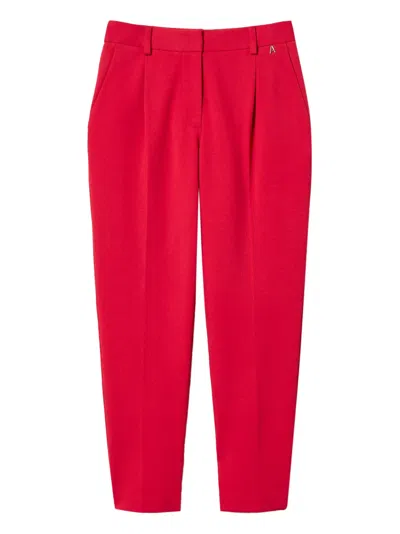 Twinset Slits Cigarette Trousers In Red