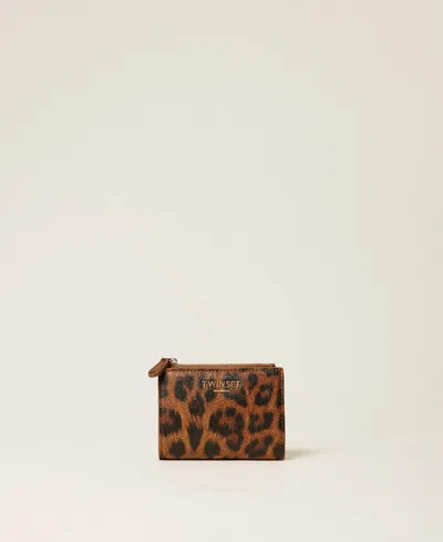 Twinset Petit Portefeuille Animalier In Animal Print