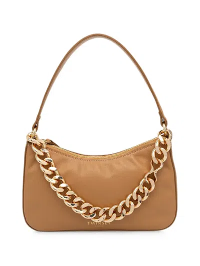 Twinset Small Liliane Shoulder Bag In Brown
