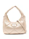 Twinset Small Padded Quilted Shoulder Bag In Gold