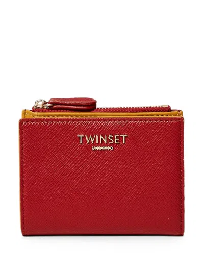 Twinset Small Wallet With Lettering Logo In Red