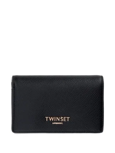 Twinset Small Wallet With Logo In Black