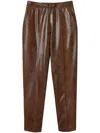 Twinset Snake-effect Cropped Trousers In 黑色