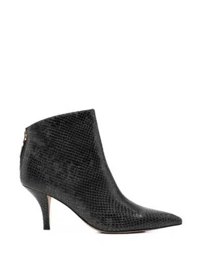 Twinset Snakeskin-effect Pointed-toe Ankle Boots In Multi