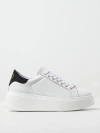 Twinset Two-tone Leather Low-top Sneakers In White 1