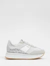 Twinset Glitter Panel Sneakers In White