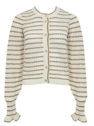 Twinset Twin-set Snow Green Wool Sweater In Multi