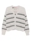 Twinset Soft Alpaca Blend Sweater With Horizontal Stripes In White