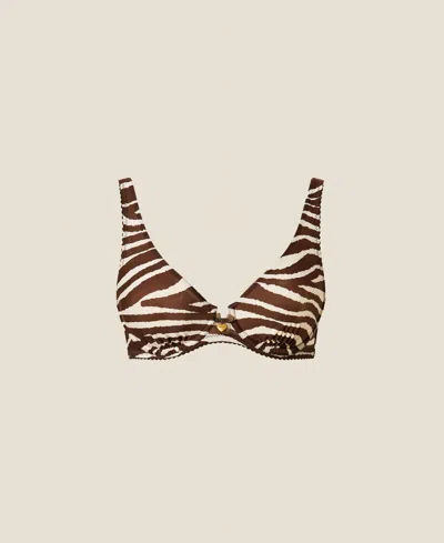 Twinset Soutien-gorge À Armatures Avec Imprimé Animalier In Brown