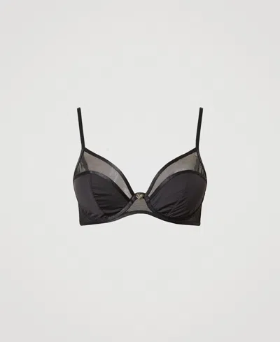 Twinset Soutien-gorge À Armatures En Tulle In Black