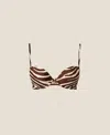 Twinset Zebra Push-up Bra In Brown