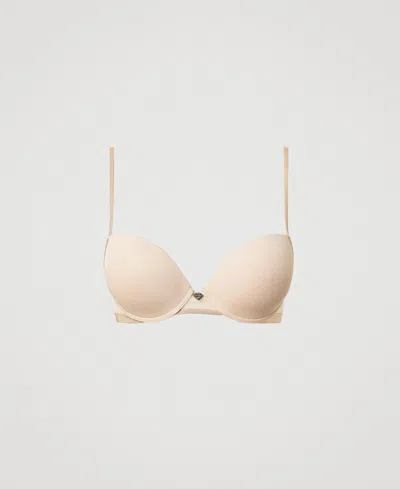 Twinset Soutien-gorge Push-up Avec Tulle In Gray