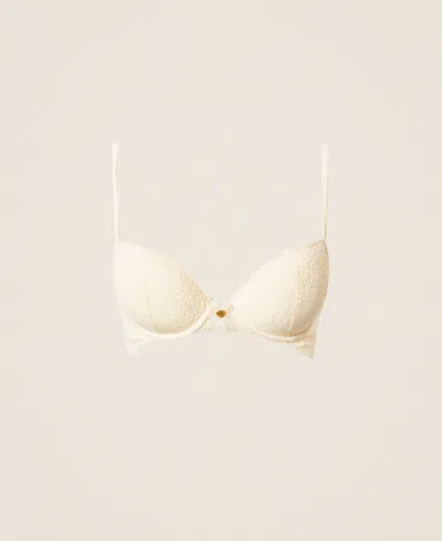 Twinset Soutien-gorge Push-up En Dentelle In Neutral