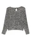 Twinset Textured Knit Sweater With Marled Effect In Gray