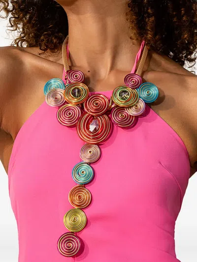 Twinset Spiral-wire Gemstone Necklace In Pattern