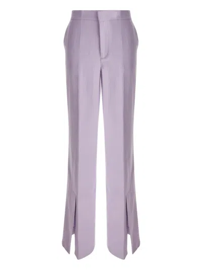Twinset Split-hem Pants In Purple