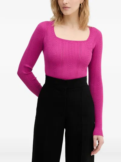 Twinset Square-neck Sweater In Multi