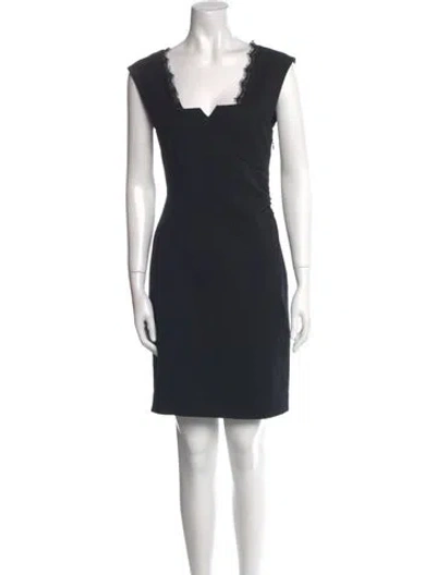 Pre-owned Twinset Square Neckline Mini Dress In Black