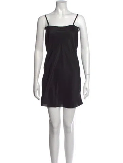 Pre-owned Twinset Square Neckline Mini Dress In Black