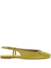 Twinset Square-toe Ballerina Shoes In Green