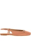 Twinset Square-toe Ballerina Shoes In Salmon
