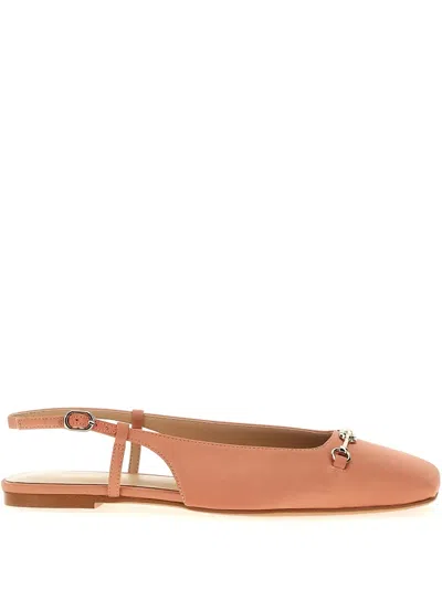 Twinset Square-toe Ballerina Shoes In Salmon