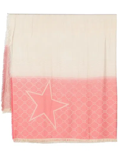 Twinset Stellar Jacquard Scarf In Neutrals