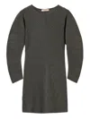 Twinset Robe Courte En Maille Avec Reliefs In Gray