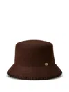 Twinset Stitched-brim Bucket Hat In Brown
