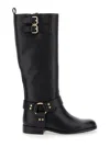 Twinset Black Buckle Boots In Black