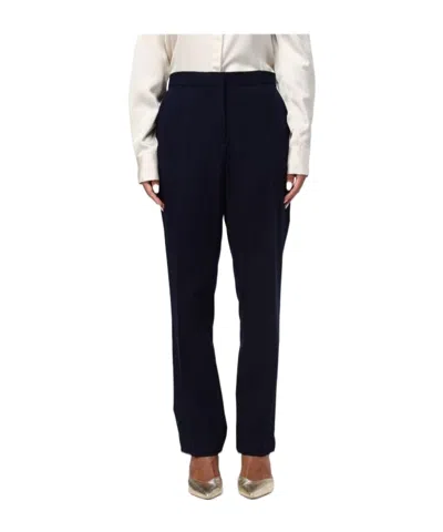 Twinset Straight Casual Pants In Blue