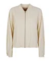 Twinset Cropped Lightweight Jacket With Front Zipper Closure In Neutral